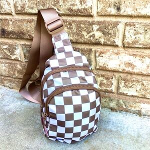Tan Checkered Sling